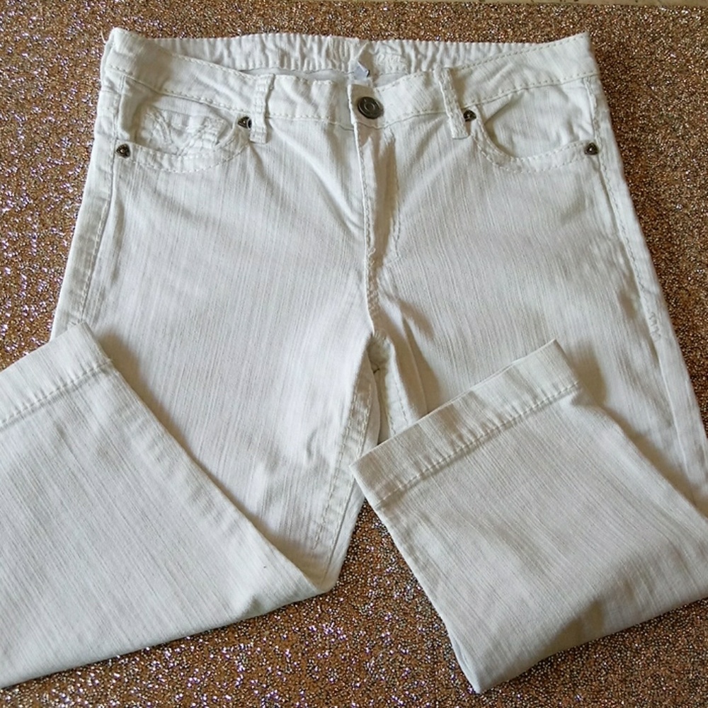 Kut Crop White Denim